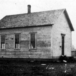 The Byrd School, shortly after being moved to the Dougherty property.