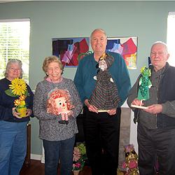 Our distinguished Puppet Selection Committee. (L to R) Nancy Covert, Dorothy Wilhelm, Jim Curley, Dick Meier.