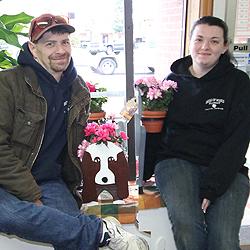 Beds of Roses owner Keith Bishop with designer Tauscha Smith.