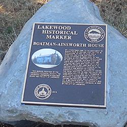Marker placed in front yard of Boatman-Ainsworth House by LHS in 2015.